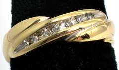 14KT Channel Set Diamond Band Ring