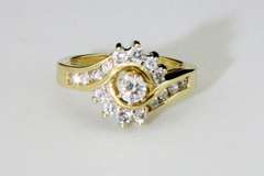 Sparkling Diamond Cocktail Ring in 14k