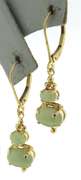 Favorite Yellow Gold Double Jade Dangle Earrings