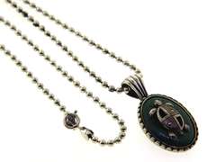 Sterliomg Silver Green Jasper Necklace