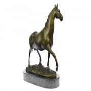 Natural Free Arabian Horse Barn Racing Race Sculpture Marble Base Figurine