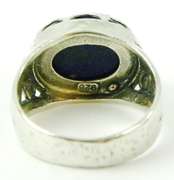 Sterling Filigree Ring with Large Lapis, Size 10