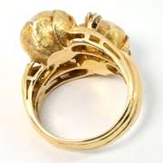 Great Floral Motif Pearl & Diamond Ring