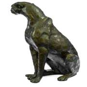 Cheetah Cougar Wild Life Bronze Sculpture