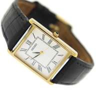 Seiko Tank Rectangle Gold Plated Quartz Watch