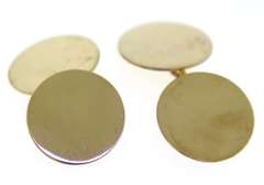 Amazing Yellow Gold High Polish Round Cufflinks