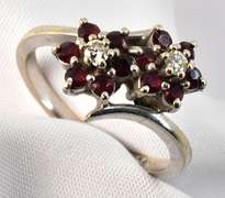 White Gold Ruby & Diamond Ring