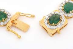 Ravishing Emerald & Diamond Necklace in Vermeil