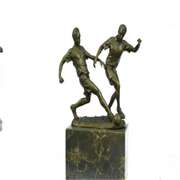 Two Soccer Player Bronze Sculpture