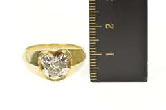 14K Yellow Gold 0.78 Ct 1940s Diamond Solitaire Men's Wedding Ring