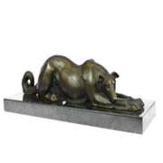 Loving Greyhound Dog Bronze Sculpture