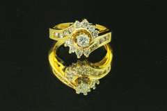 Sparkling Diamond Cocktail Ring in 14k