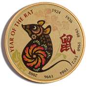 2008 24 K On Top Of 1 Troy Ounce Silver Lunar Rat Proof