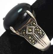 Sterling Silver Black Gemstone Ring