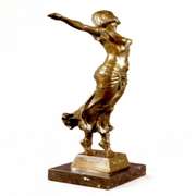 French Artesian Jean Patoue Free Air Dancer Bronze Sculpture Art