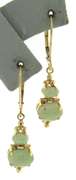 Favorite Yellow Gold Double Jade Dangle Earrings