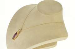 14K Yellow Gold Amethyst Diamond Enhancer Statement Pendant