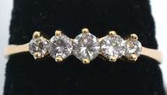 Dainty 5-Stone Diamond Ring in 14KT Yellow Gold