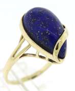 Great Yellow Gold Pear Lapis Ring