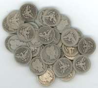 Bag of 40 assorted Full Date circ Barber Head Quarters