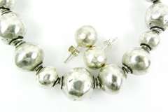 Silpada Hammered Bead Bracelet & Earrings