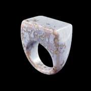 Amazing single stone carved Ocean Jasper ring