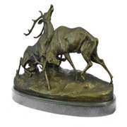 Mountain Deer Caribou Bronze Sculpture