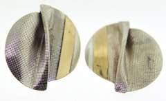 Sterling Silver Large Textured Disc Earrings