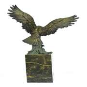 Swooping Eagle Catching Fish Wildlife Bronze Sculpture