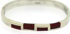 Red Jasper Inlat Hingled Bangle Bracelet