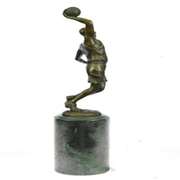 Basketball Bronze Figure on Marble Base Sculpture