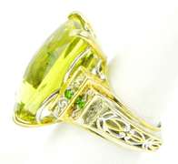 Amazing Huge Limon Quartz Sterling Ring, Size 9