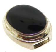 Vintage 925 sterling silver lot of two pendants, black onyx and amethyst