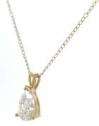 Fantastic 14kt YG Pear CZ Solitaire Necklace