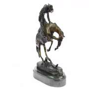 Batteling a Rattle and Snake Bronze Statue