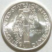 Exceptional BU 1942 S Mercury Dime W/ FSB Tough Date!!