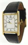 Seiko Tank Rectangle Gold Plated Quartz Watch