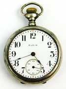 Early Sterling Elgin Pocket Watch, As Is