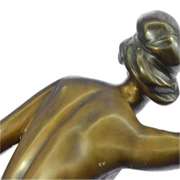 Nudist Performer Bronze Sculpture on Marble Base Statue