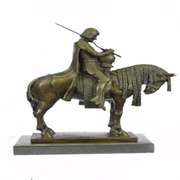 King Arthur on Horse with His Sword Bronze Sculpture