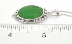 Lovely Jade Filigree Necklace in Sterling Silver