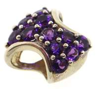 Vintage 925 sterling silver lot of two pendants, black onyx and amethyst