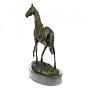 Natural Free Arabian Horse Barn Racing Race Sculpture Marble Base Figurine