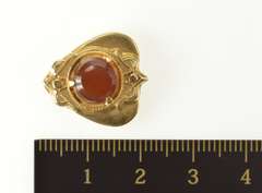 14K Yellow Gold Victorian Carnelian Heart Slide Bracelet Charm/Pendant