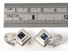High Fashion WG Sapphire & Diamond Earrings