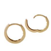 Gold Hoop Huggie Diamonds Earrings