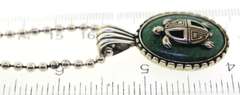 Sterliomg Silver Green Jasper Necklace