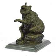 Bear Standing on Cliff Bronze Sculpture