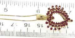 Gorgeous Ruby Spray Style Heart Necklace