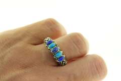 Sterling Silver Oval Shaped Aquamarine Ring